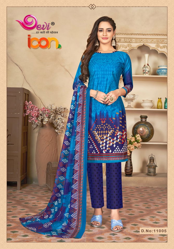 Devi Icon 11 Latest Regular Wear Heavy Printed Cotton Dress Material Collection